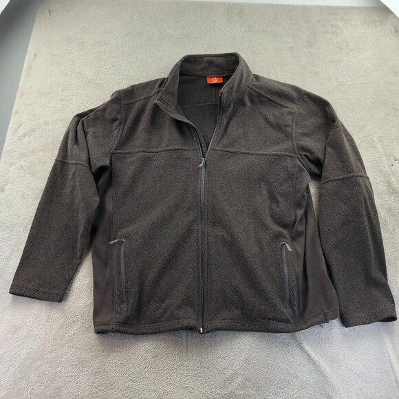 Merrell Mens Fleece Jacket Size XL Full Zip Stand Collar Brown Outdoors Casual - Picture 11 of 12